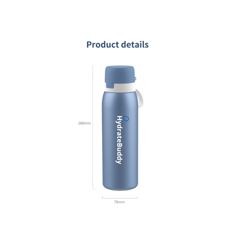 HydrateBuddy waterfles Blauw met filter functie