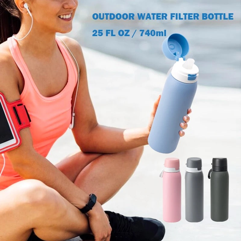 HydrateBuddy waterfles Roze met filter functie